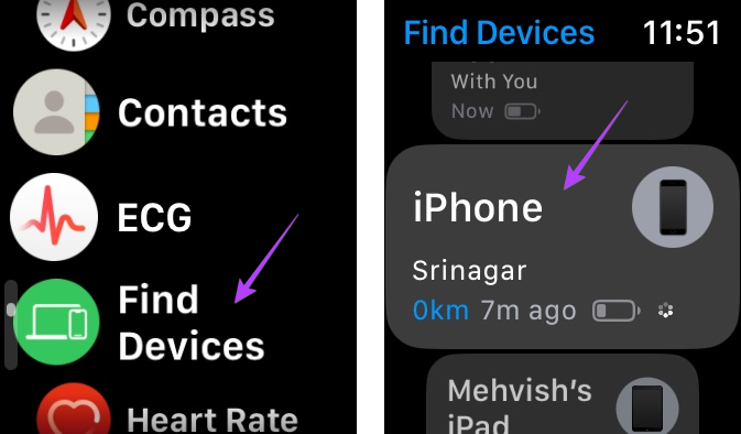 Come eseguire il ping di Apple Watch da iPhone e Vice Versa