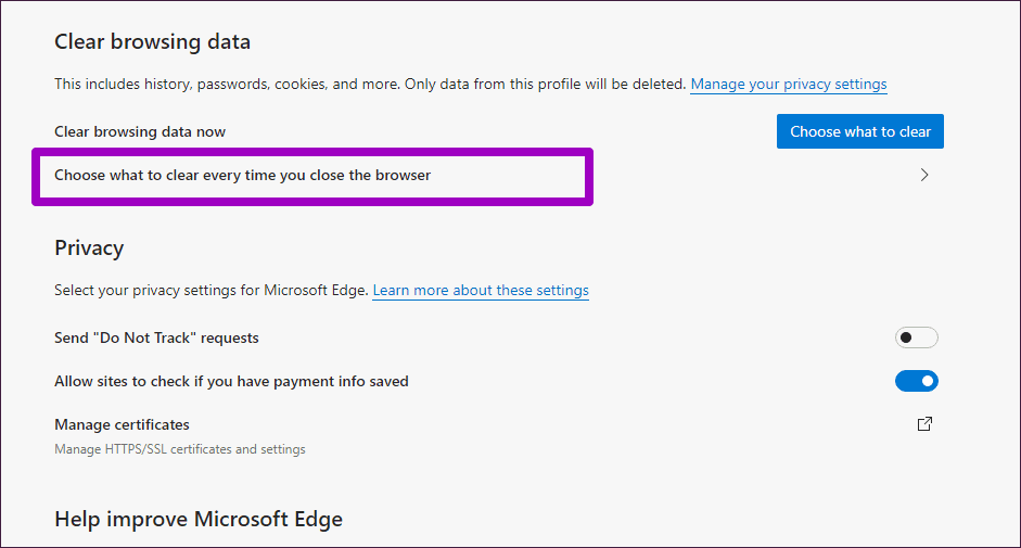 如何清除 Microsoft Edge 上的快取和 Cookie