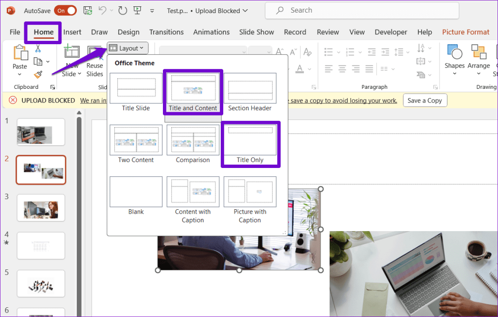 Cinco soluciones para Designer que no funcionan en Microsoft PowerPoint en Windows