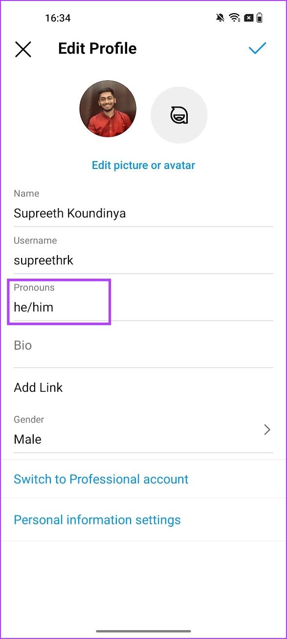 Jak dodać swoje zaimki na profilu na Instagramie