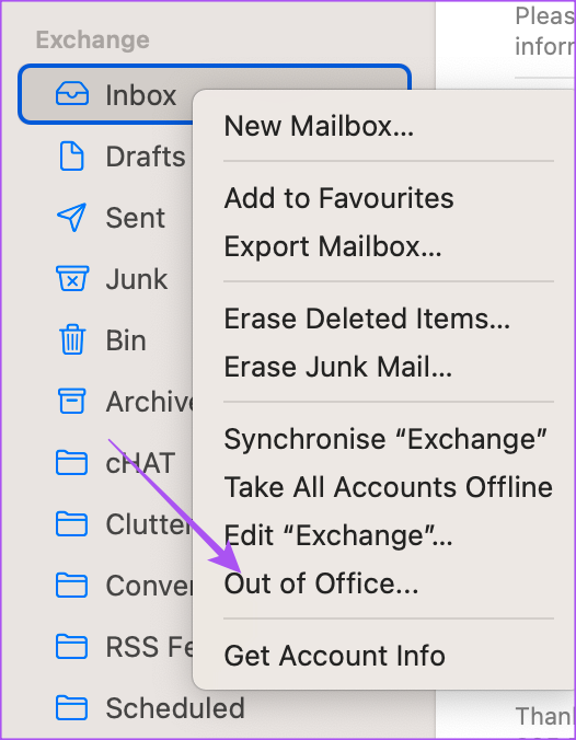 Comment configurer un message d'absence du bureau dans l'application Mail sur Mac