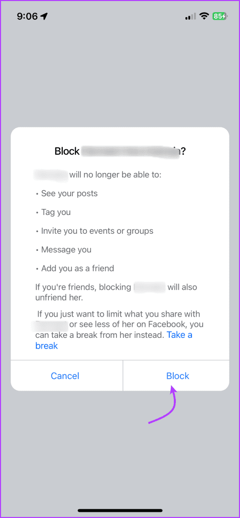 Facebookであなたをブロックした人をブロックする方法