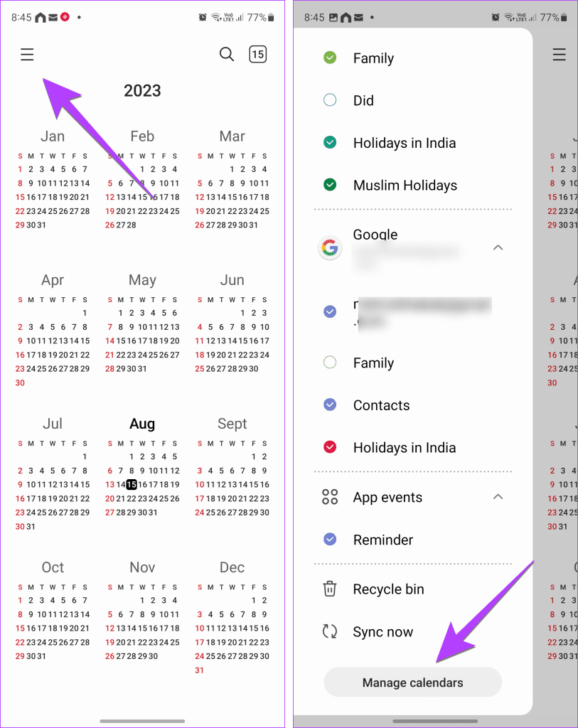 12 poprawek dla kalendarza Samsung, który nie wyświetla wydarzeń i świąt