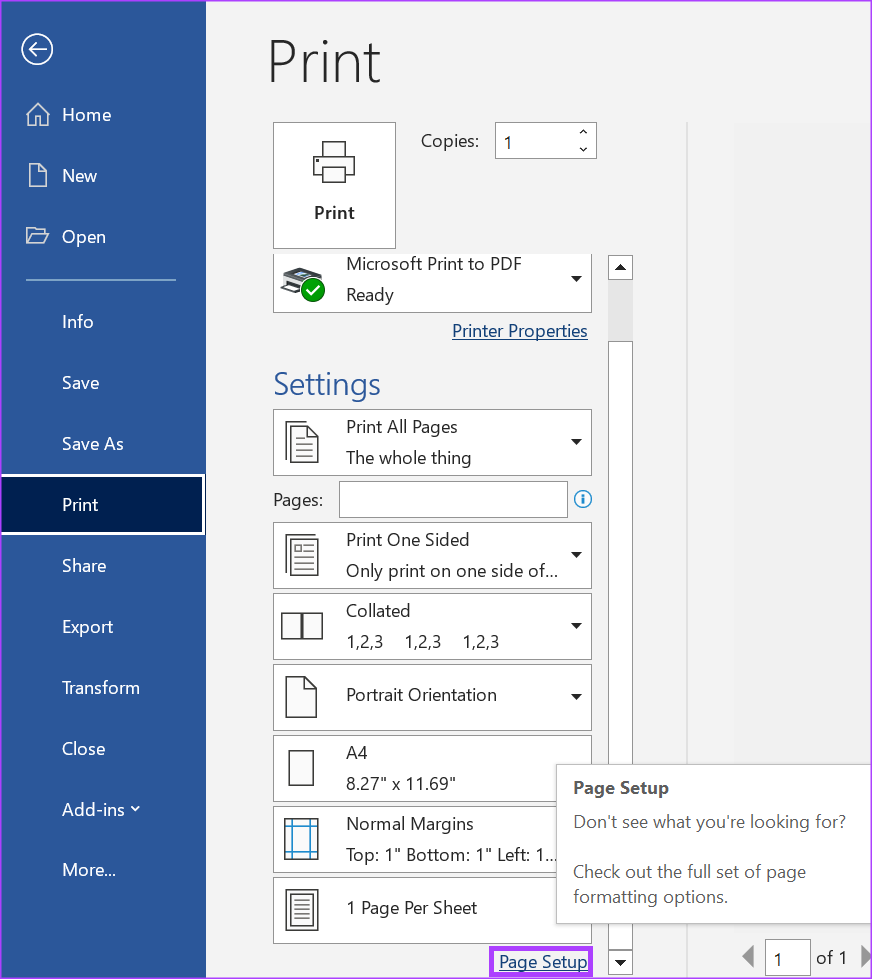 4 mejores formas de acceder al cuadro de diálogo Configurar página en Microsoft Word