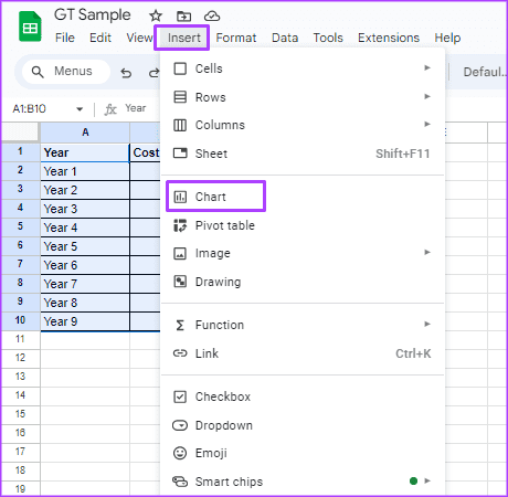 So fügen Sie eine Trendlinie zu einem Diagramm in Google Sheets hinzu und passen sie an