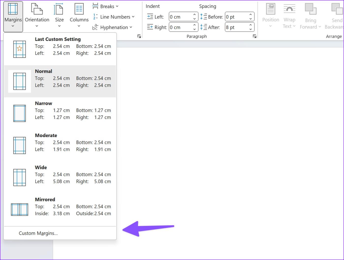 5 formas de cambiar el diseño de página predeterminado en Microsoft Word