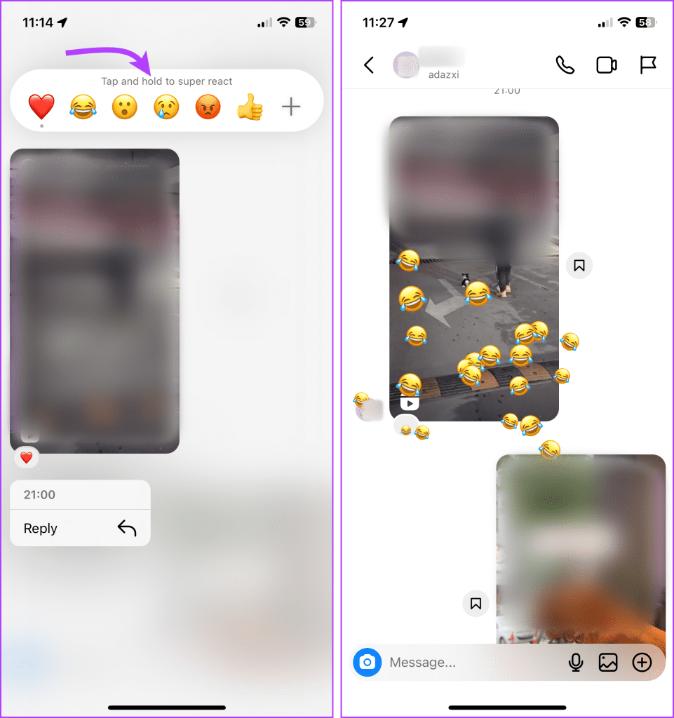 Como reagir às mensagens do Instagram com diferentes emojis