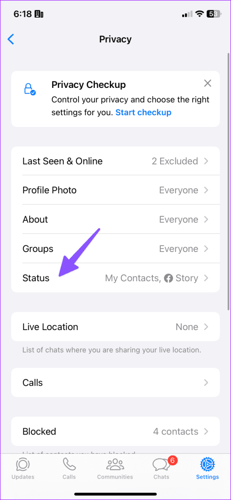 Come condividere automaticamente lo stato di WhatsApp come storia di Facebook