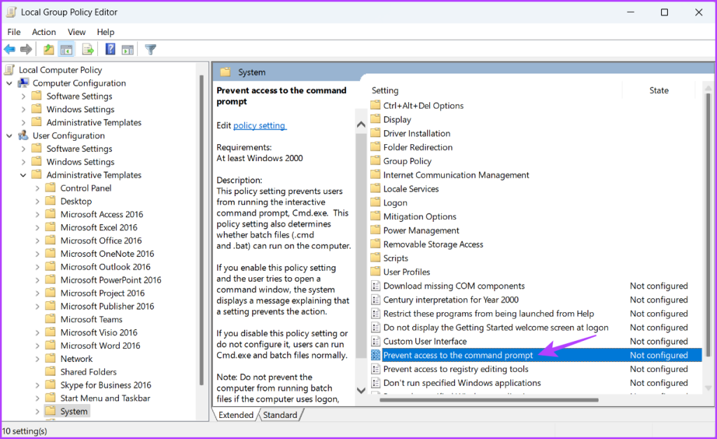 2 melhores maneiras de desativar o prompt de comando e o Windows PowerShell no Windows 11