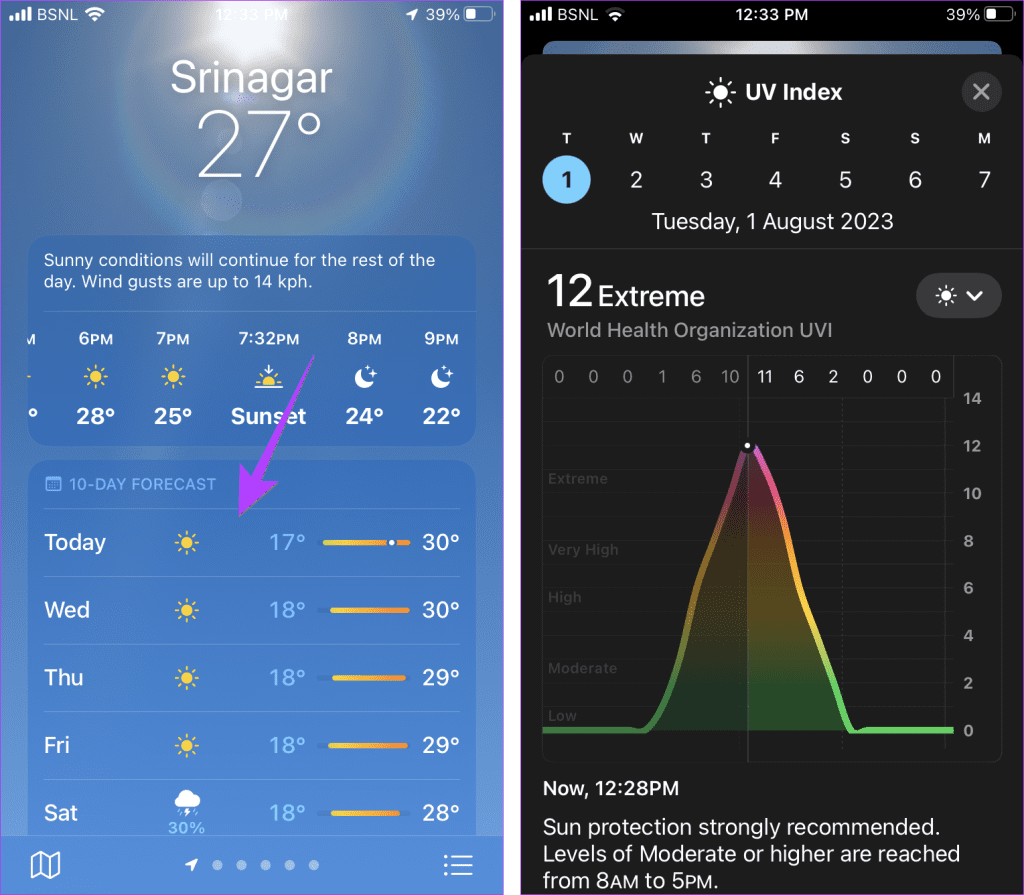 iPhoneでApple天気アプリを使用する方法