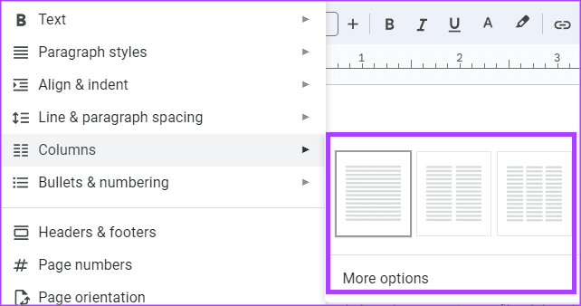 Comment créer et modifier des colonnes de texte dans Google Docs