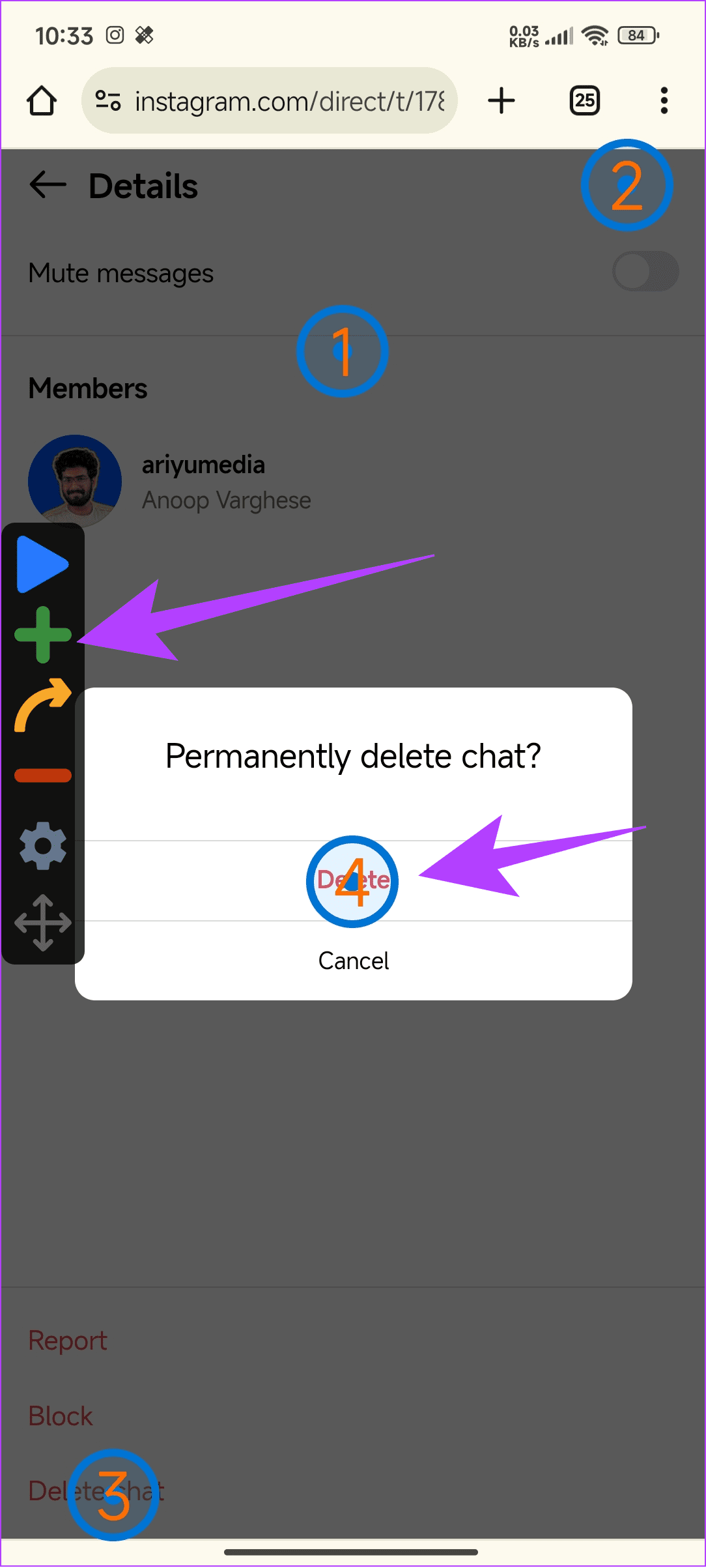 Come annullare l'invio o eliminare i messaggi su Instagram
