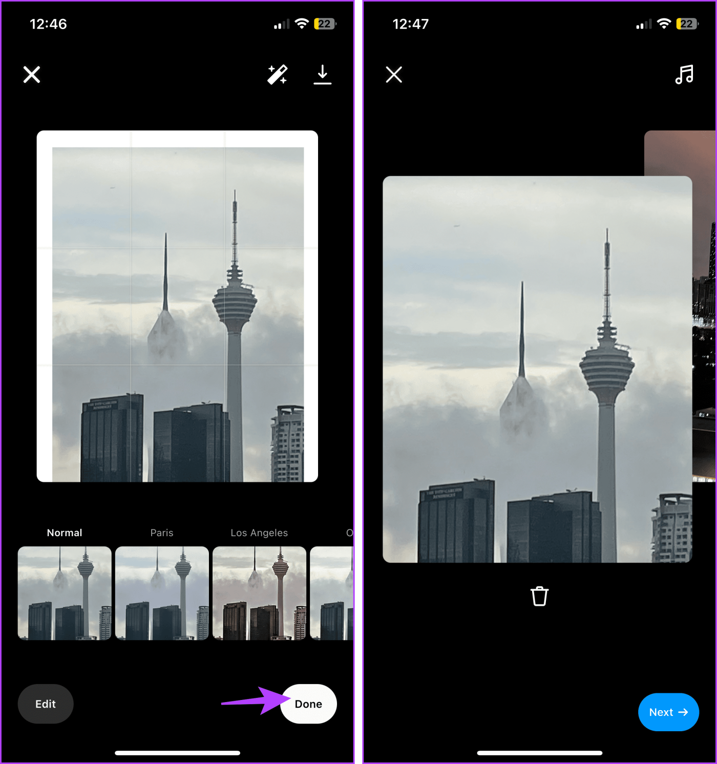 Comment publier plusieurs photos de paysage et de portrait sur Instagram