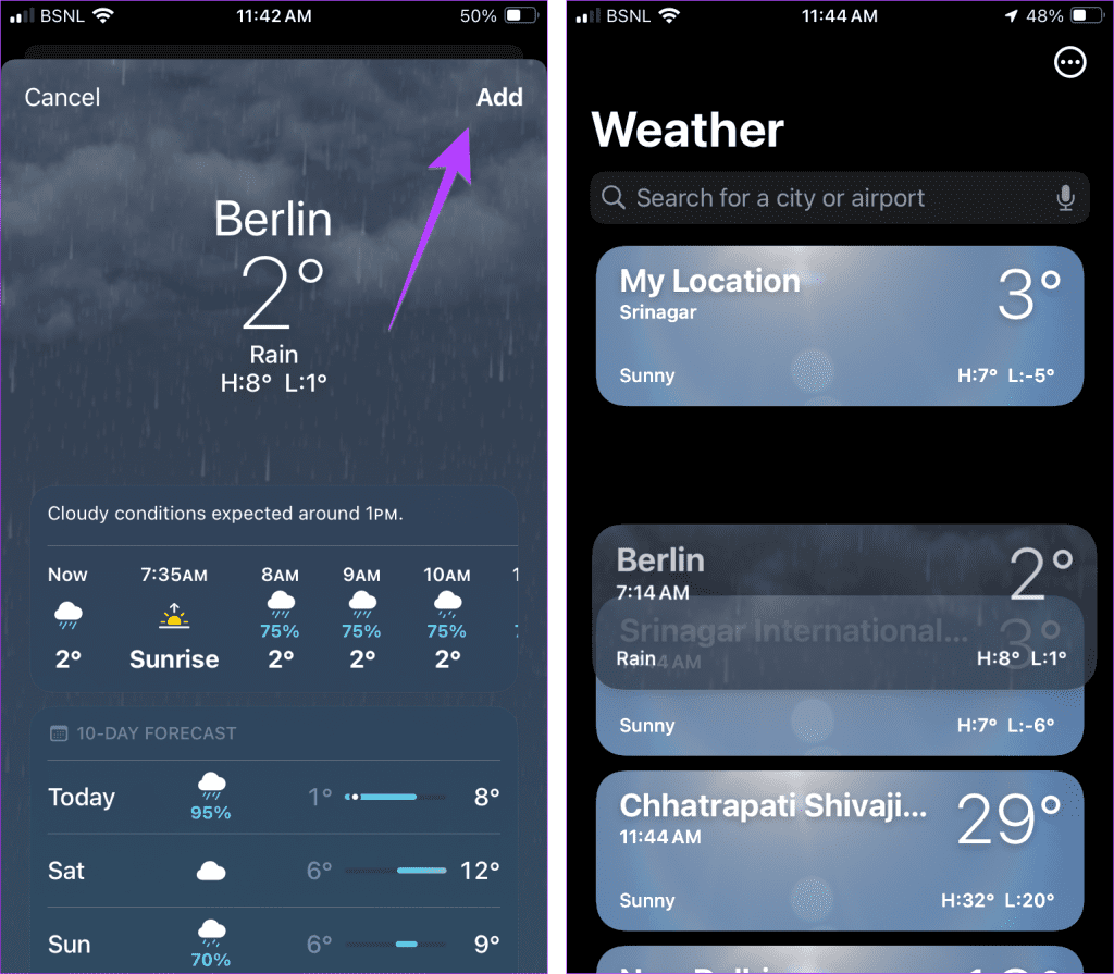 Come modificare la posizione meteo su iPhone, iPad o Apple Watch