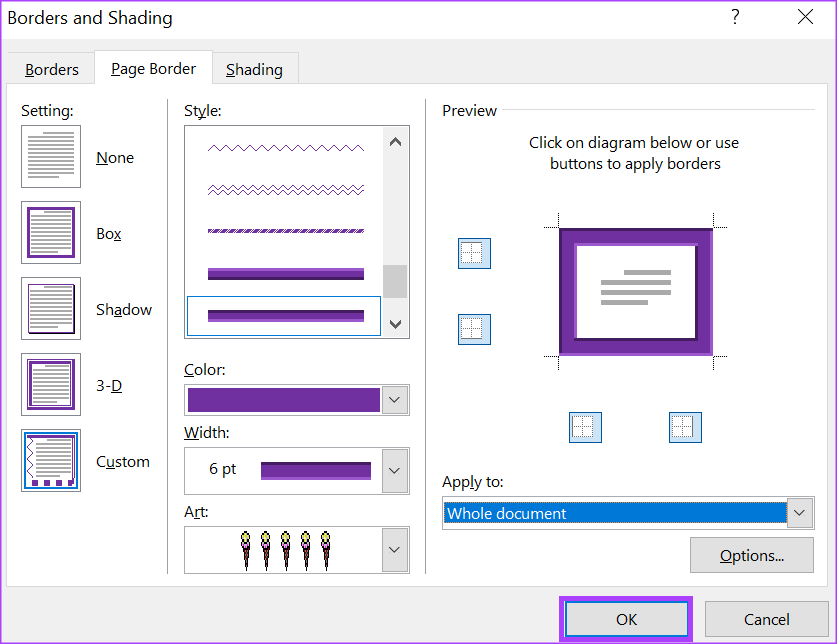 So fügen Sie einen Seitenrand in Microsoft Word ein und bearbeiten ihn