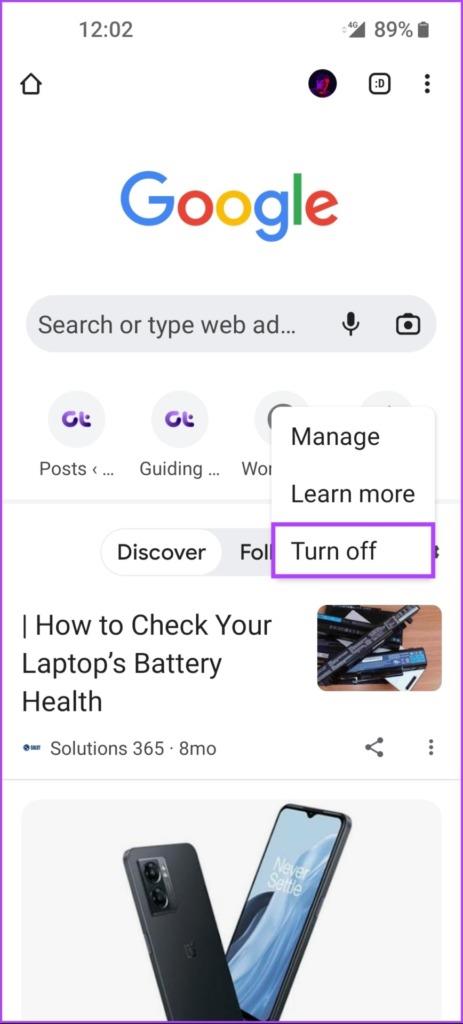 วิธีปิดการใช้งาน Google Discover บน Android โดยสมบูรณ์