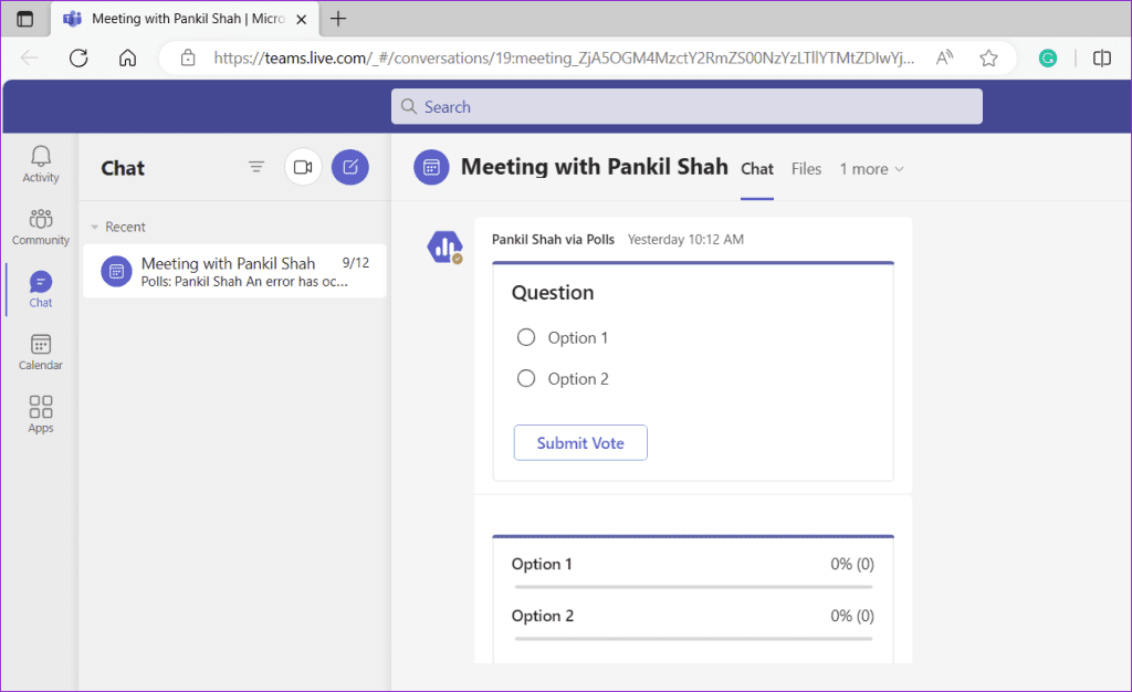 投票在 Windows 版 Microsoft Teams 中不起作用的 6 大修復