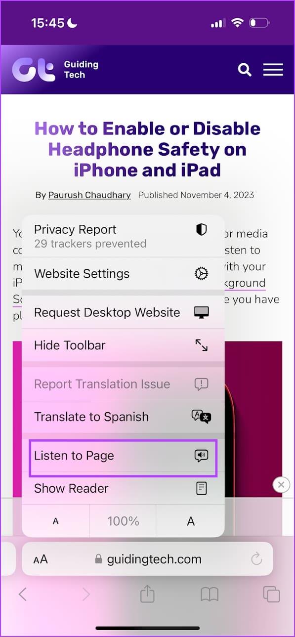 Hoe u een webpagina hardop kunt voorlezen in Safari op de iPhone
