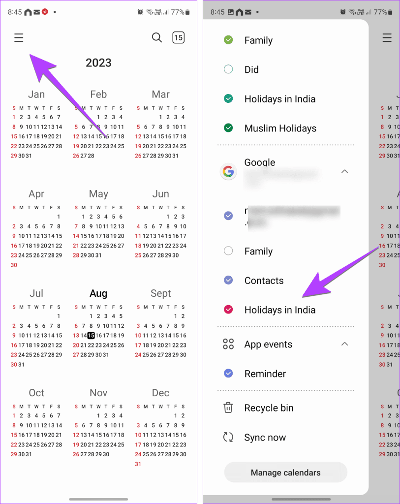 12 correzioni per il calendario Samsung che non mostra eventi e festività