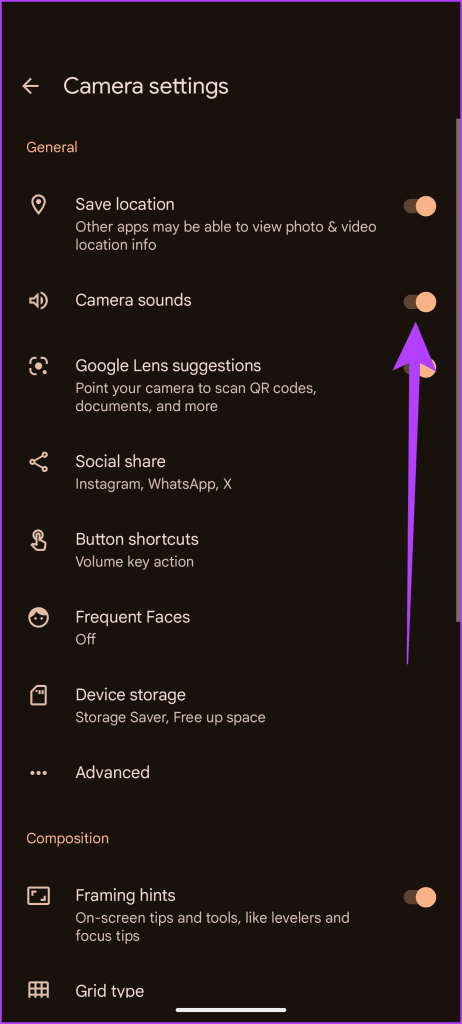 Google Pixelのカメラ音をオフにする方法