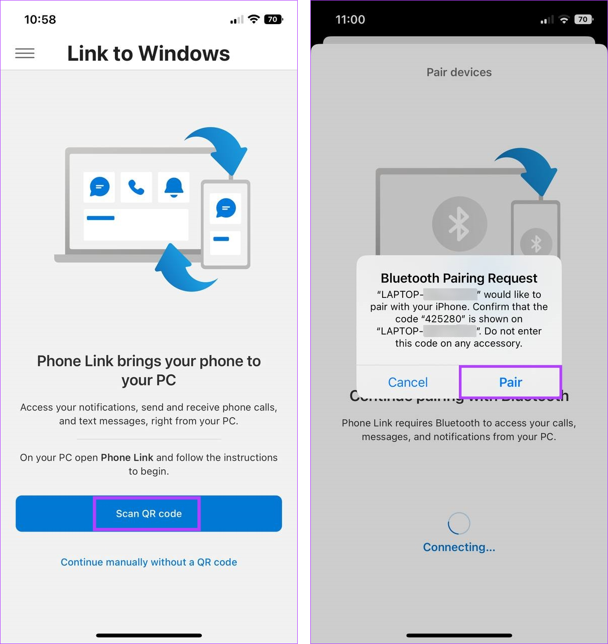 Windows 11 Phone LinkアプリがiPhoneで動作しない問題を修正する方法