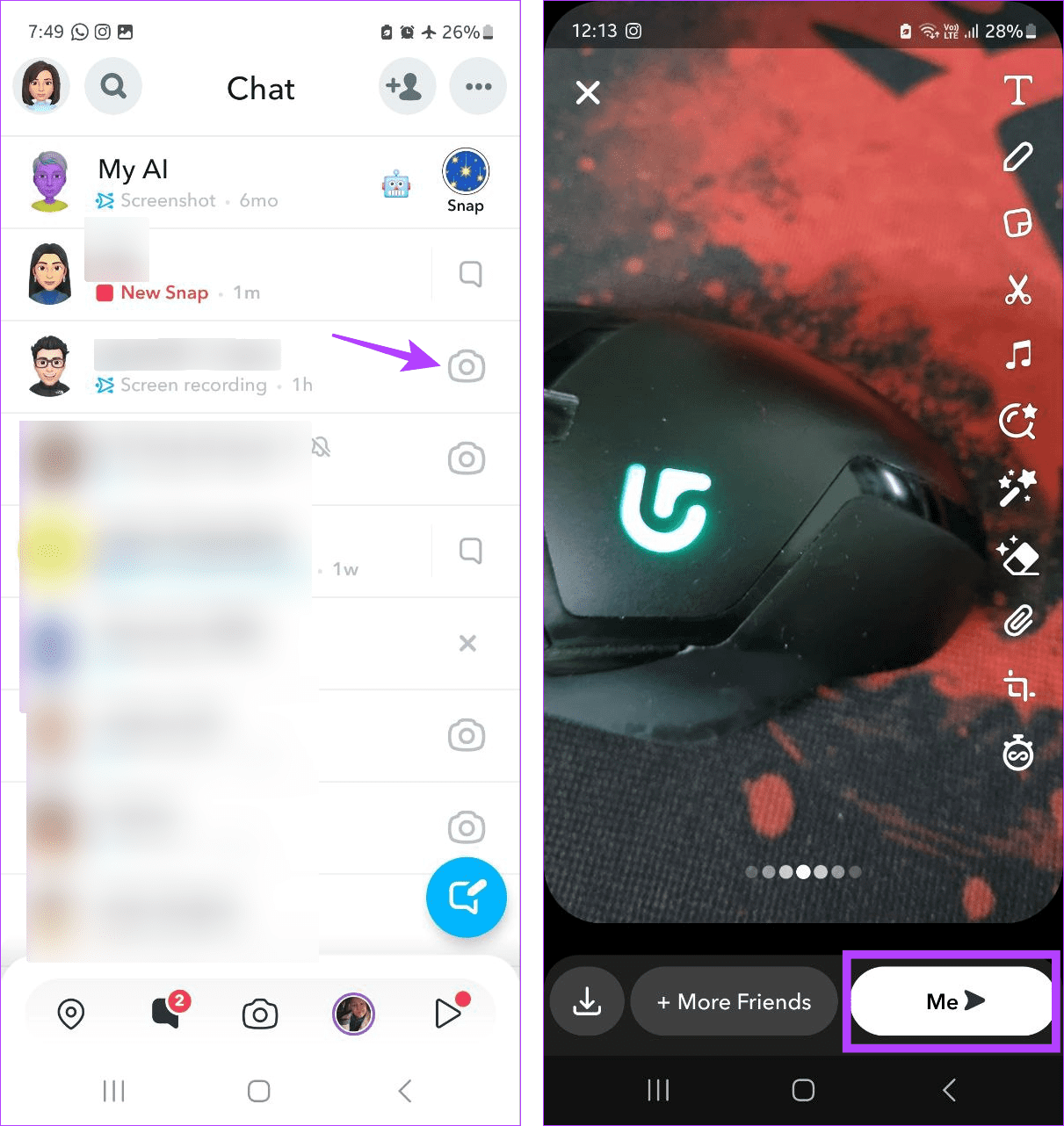 Comment envoyer un instantané à tout le monde à la fois sur Snapchat