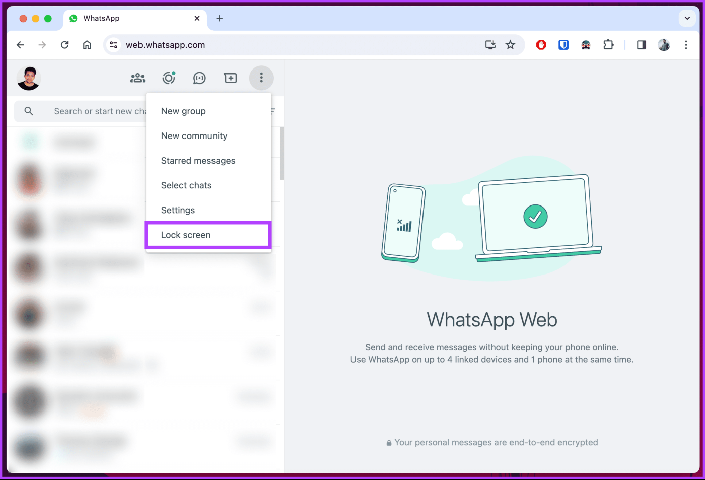 วิธีรักษาความปลอดภัยเว็บ WhatsApp ด้วยรหัสผ่าน