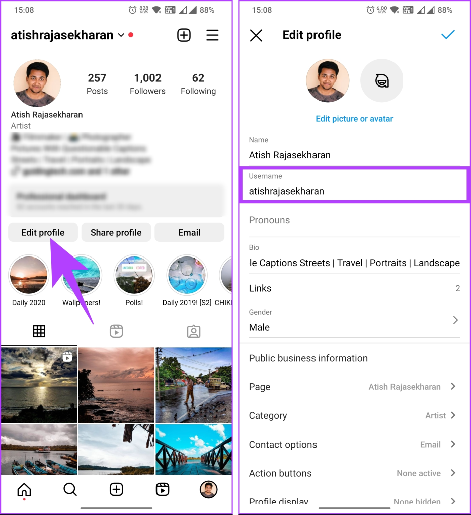 Instagramでユーザー名を変更する方法