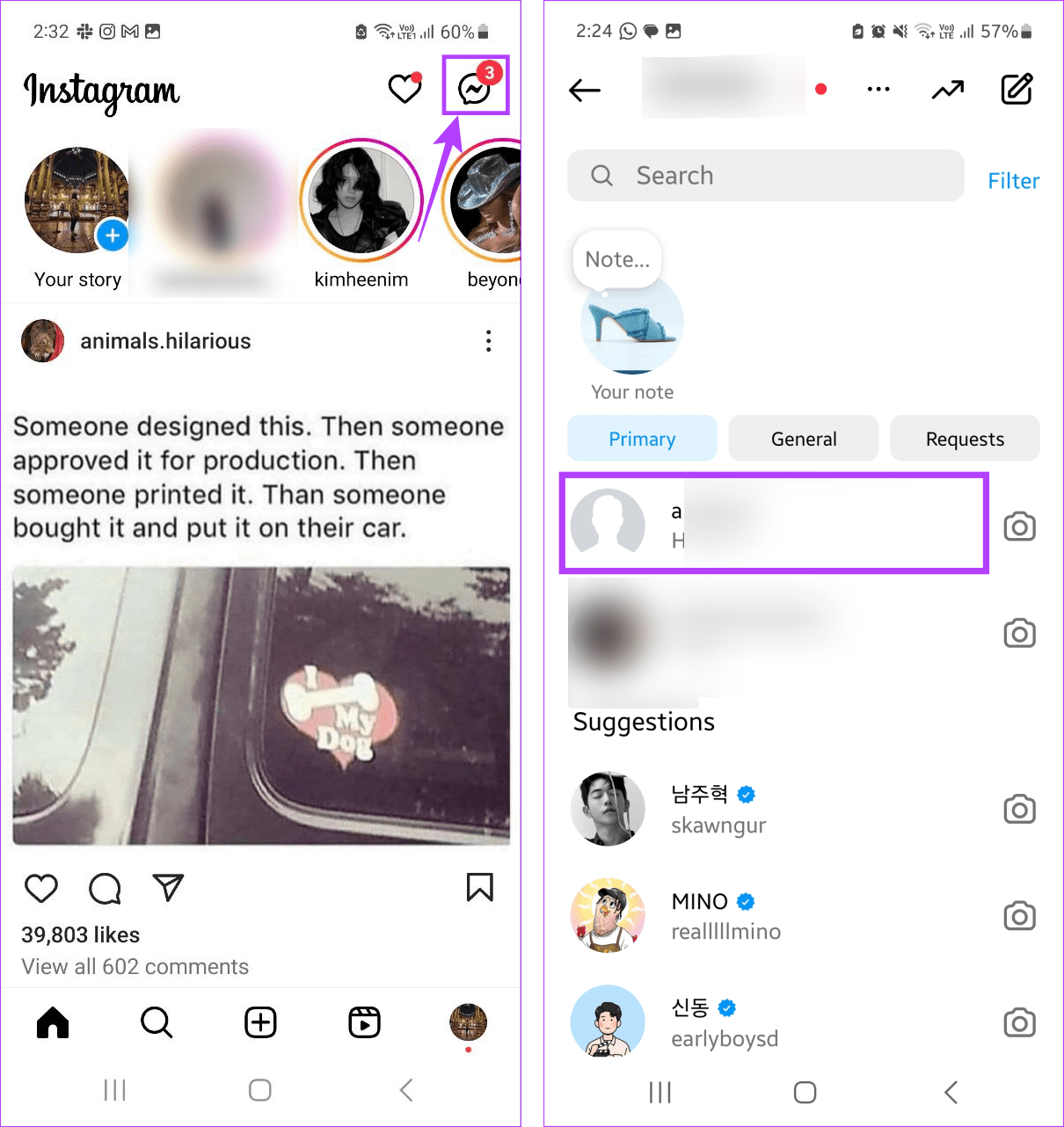 Instagramでメッセージを表示または未読にする方法