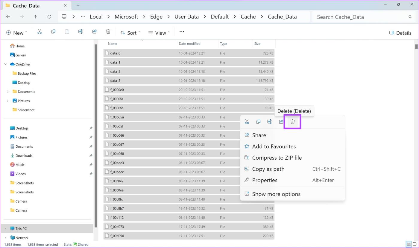 Como limpar cache e cookies no Microsoft Edge