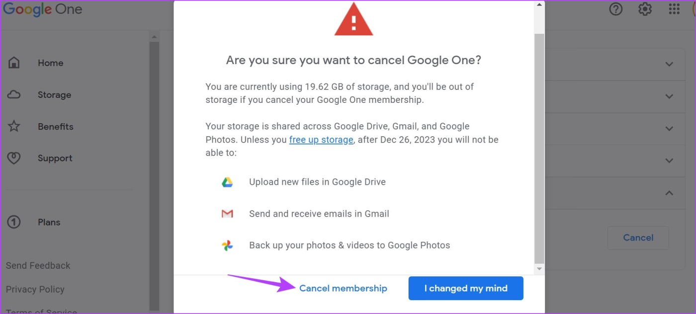 取消 Google One 訂閱後會發生什麼