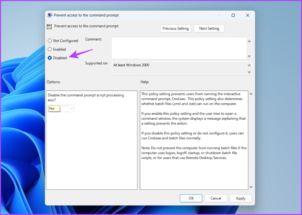 2 melhores maneiras de desativar o prompt de comando e o Windows PowerShell no Windows 11