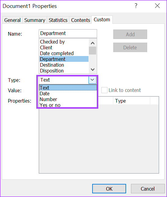 Como criar ou editar propriedades personalizadas para um arquivo do Microsoft Word