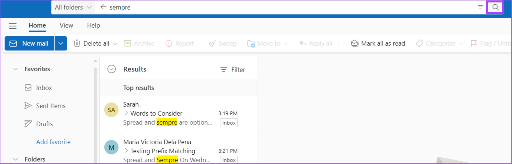 Przewodnik po korzystaniu z paska wyszukiwania i operatorów wyszukiwania w programie Microsoft Outlook