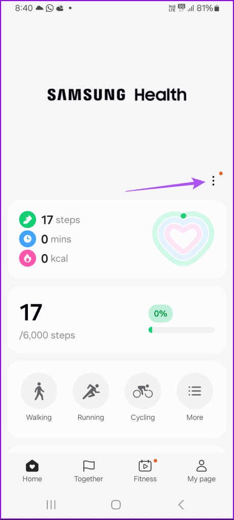 Samsung Galaxy 휴대폰에서 Samsung Health 앱이 걸음 수를 추적하지 않는 문제를 해결하는 8가지 최선의 방법