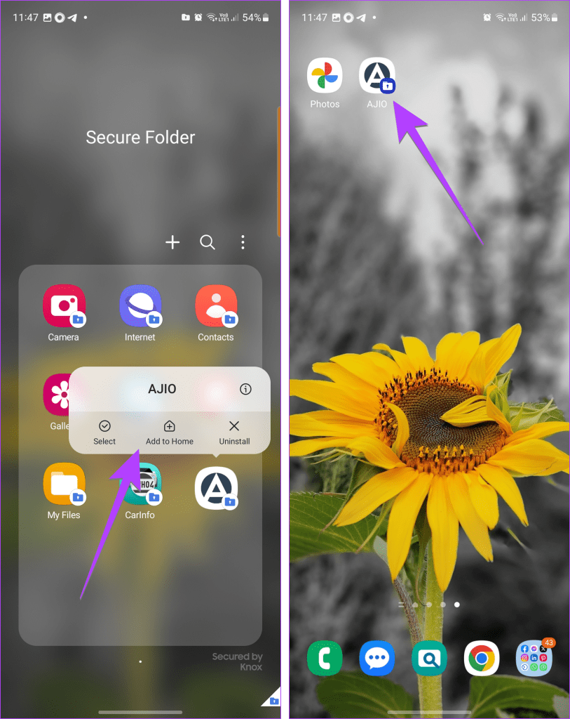 Como adicionar ou remover aplicativos da pasta segura em telefones Samsung