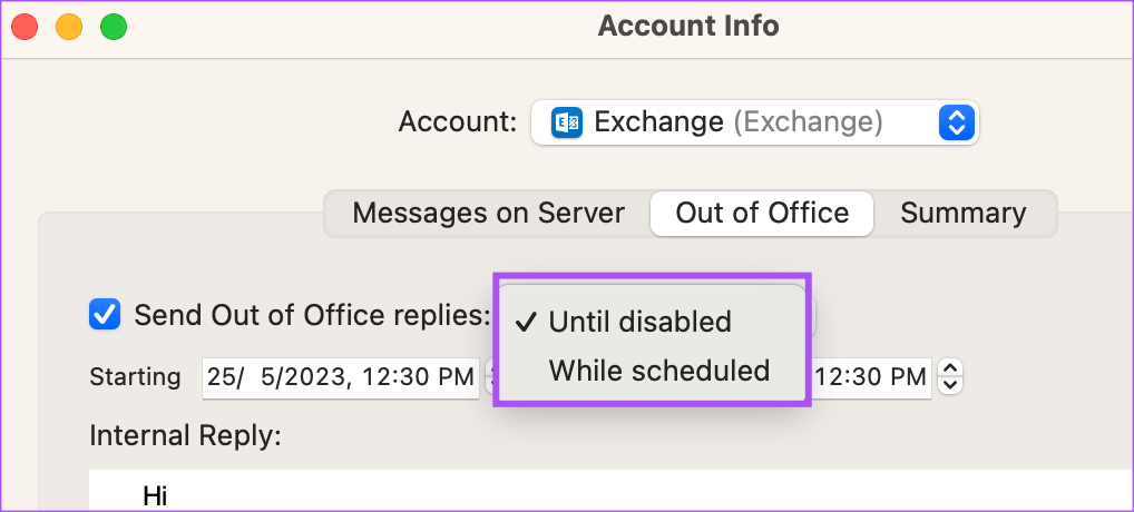 Comment configurer un message d'absence du bureau dans l'application Mail sur Mac