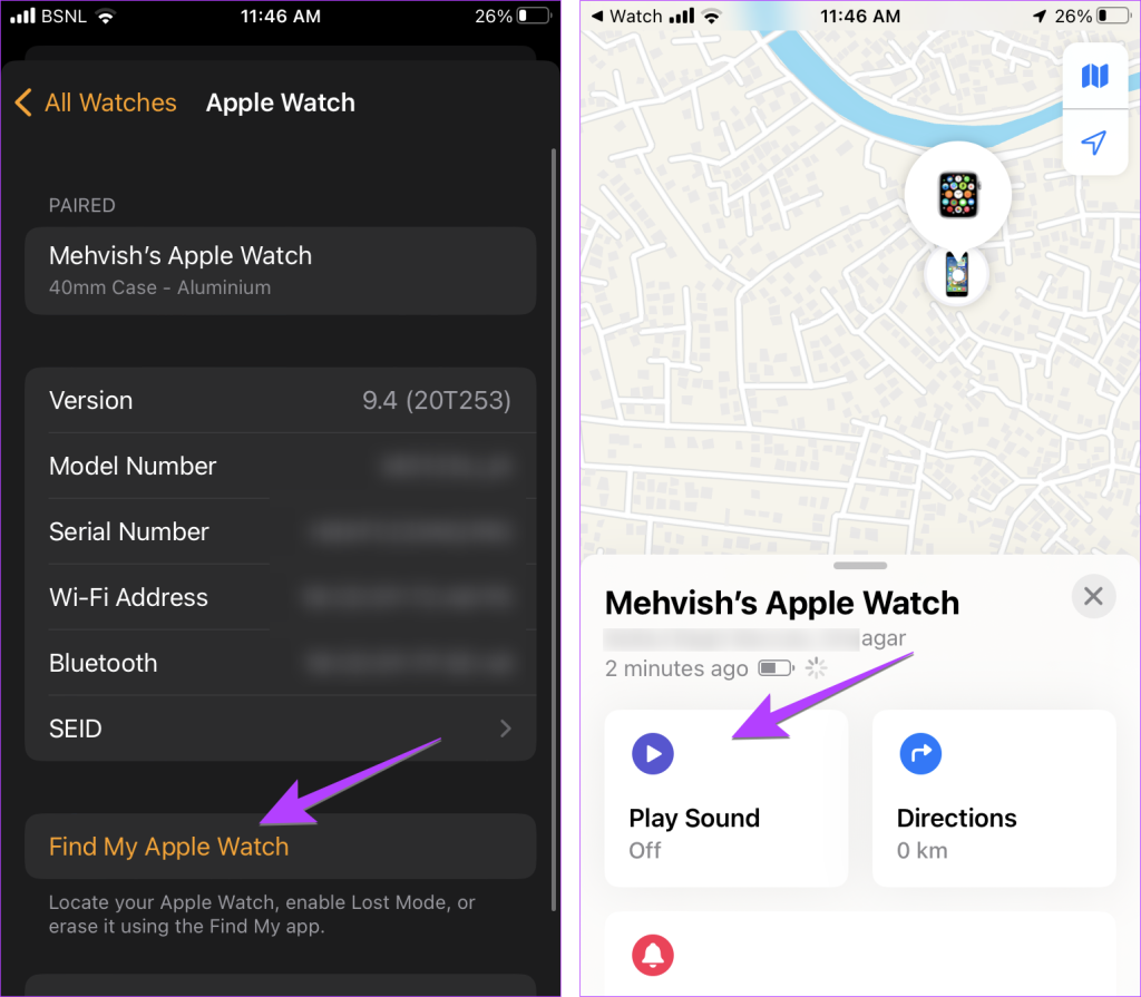 iPhone から Apple Watch に ping を送信する方法、またはその逆の方法