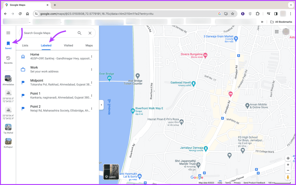 Googleマップで中間点を見つける方法