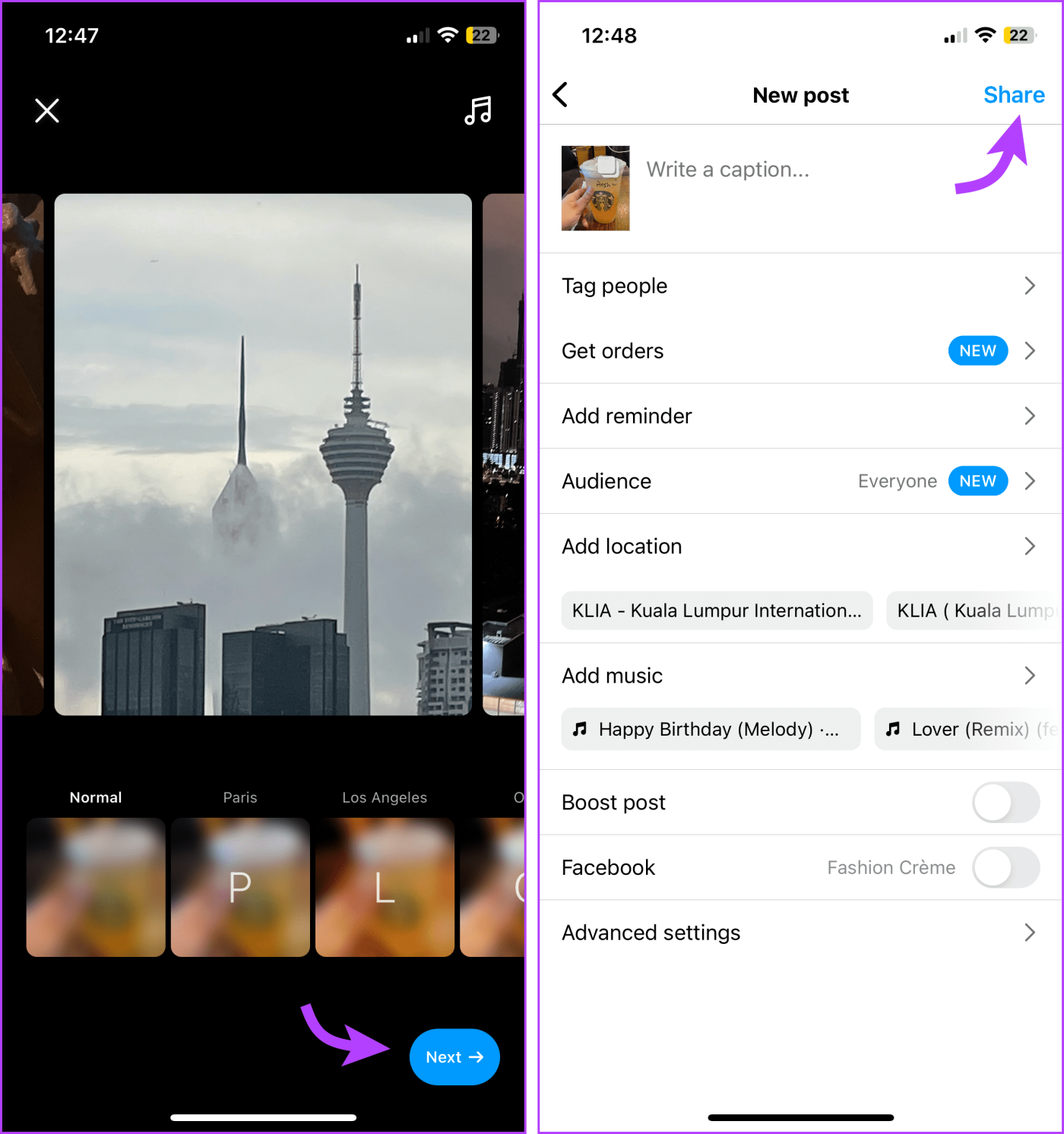 Comment publier plusieurs photos de paysage et de portrait sur Instagram