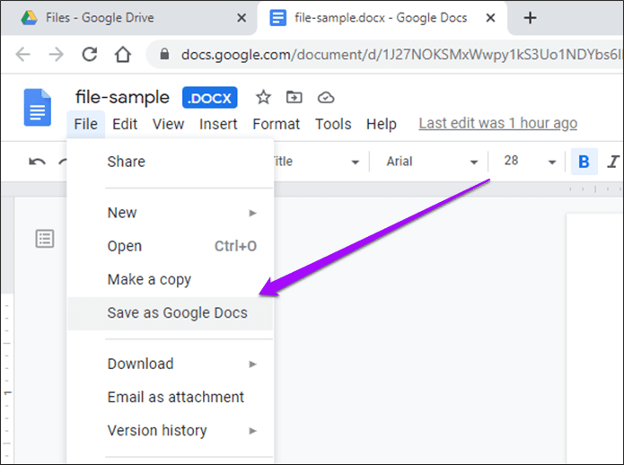 DOCX ファイルを Google ドキュメントに変換する方法