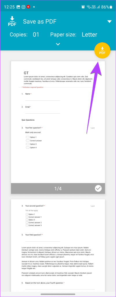 วิธีแปลง Google Forms เป็น PDF, Google Docs หรือ Word