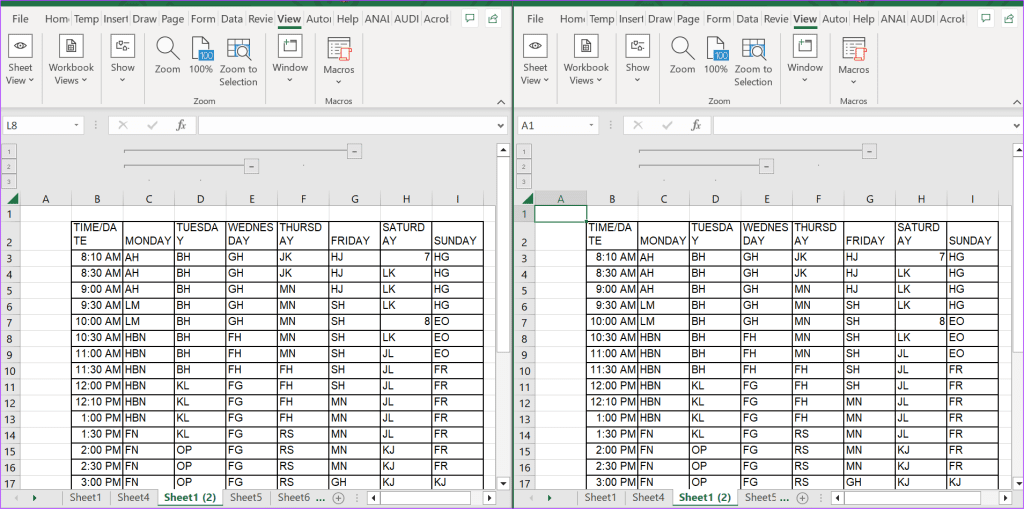 Come visualizzare più fogli di lavoro affiancati in Excel