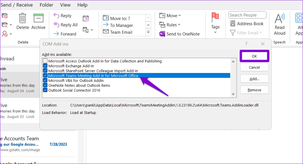 Die 6 wichtigsten Möglichkeiten, das Problem zu beheben, dass das Microsoft Teams-Besprechungs-Add-in in Outlook für Windows nicht angezeigt wird