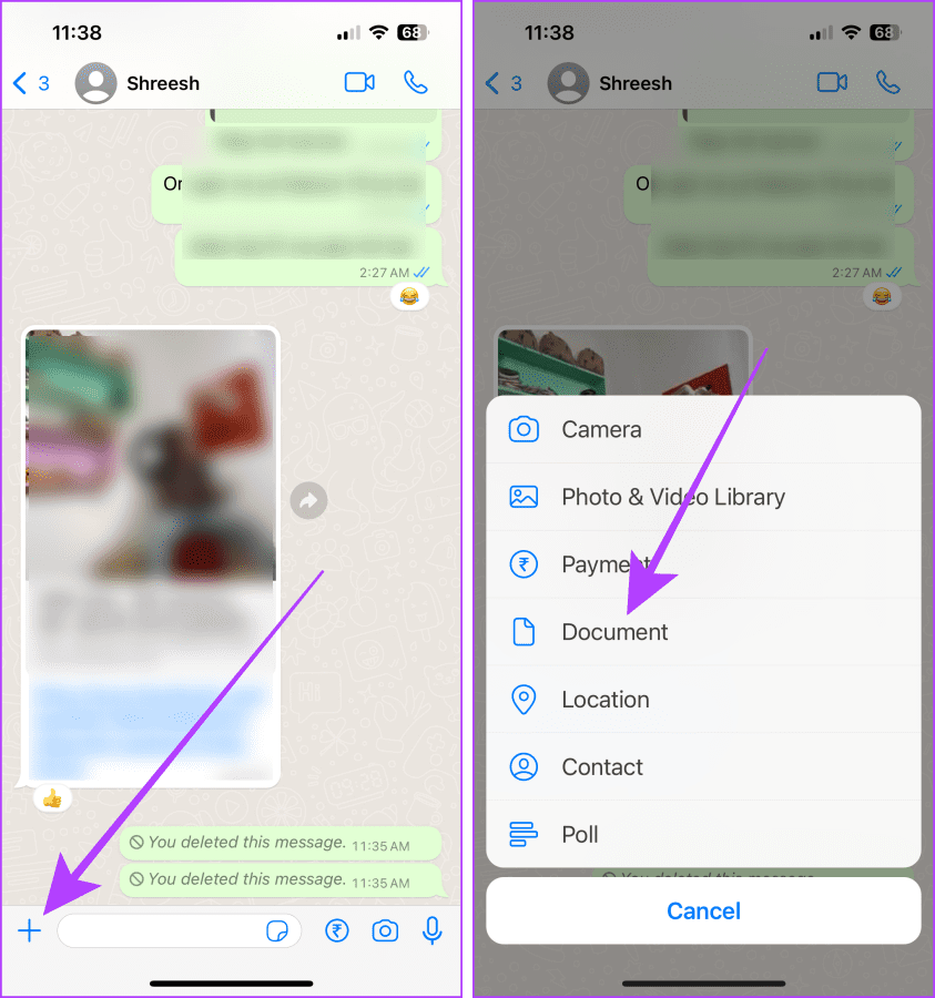 iPhoneを使用してWhatsAppで写真をドキュメントとして送信する4つの方法