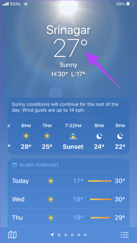 Cómo utilizar la aplicación meteorológica de Apple en iPhone