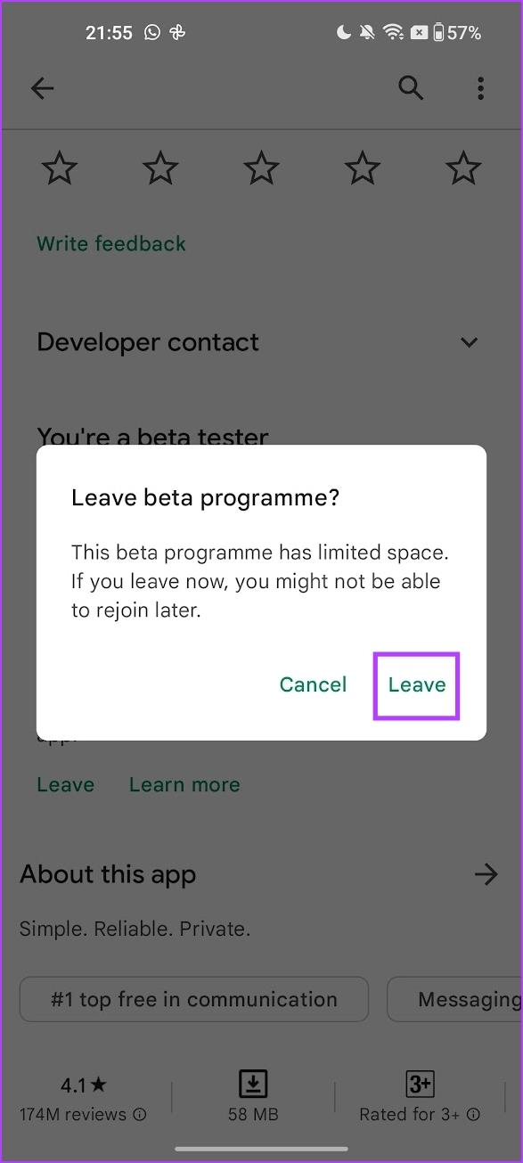 Como sair do programa beta na Google Play Store