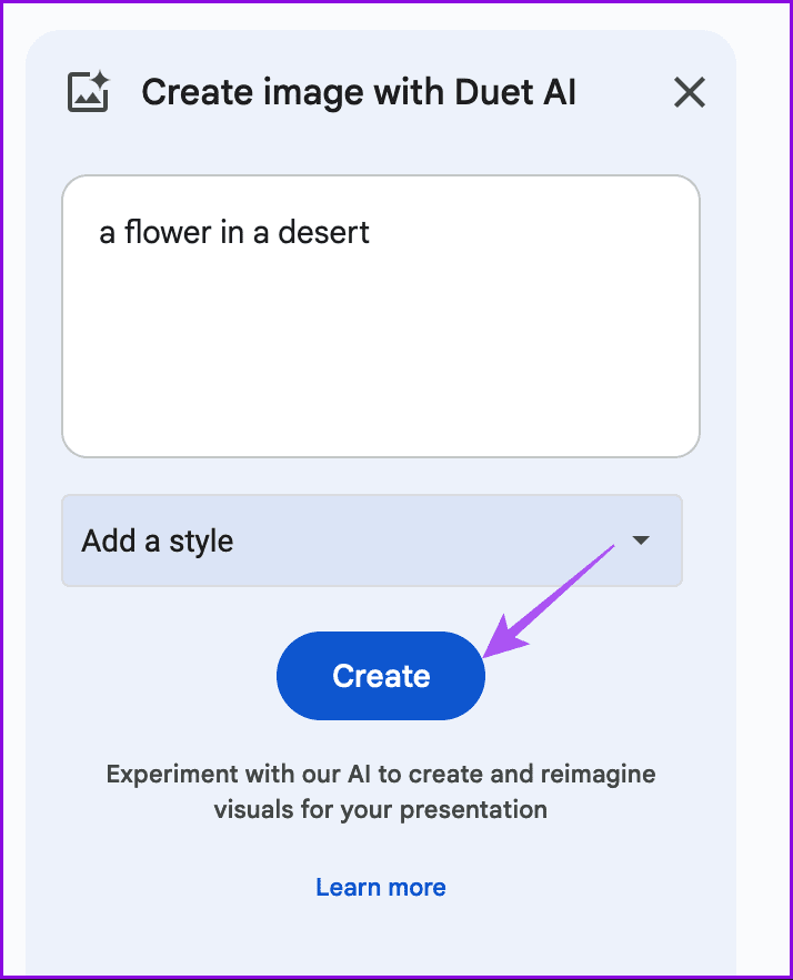 Come creare immagini con Duet AI in Presentazioni Google