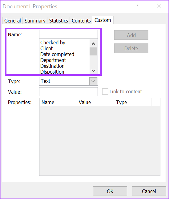 So erstellen oder bearbeiten Sie benutzerdefinierte Eigenschaften für eine Microsoft Word-Datei