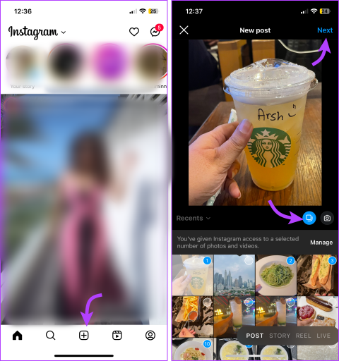 Instagramに複数の風景写真とポートレート写真を投稿する方法